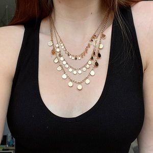Layered coin necklace